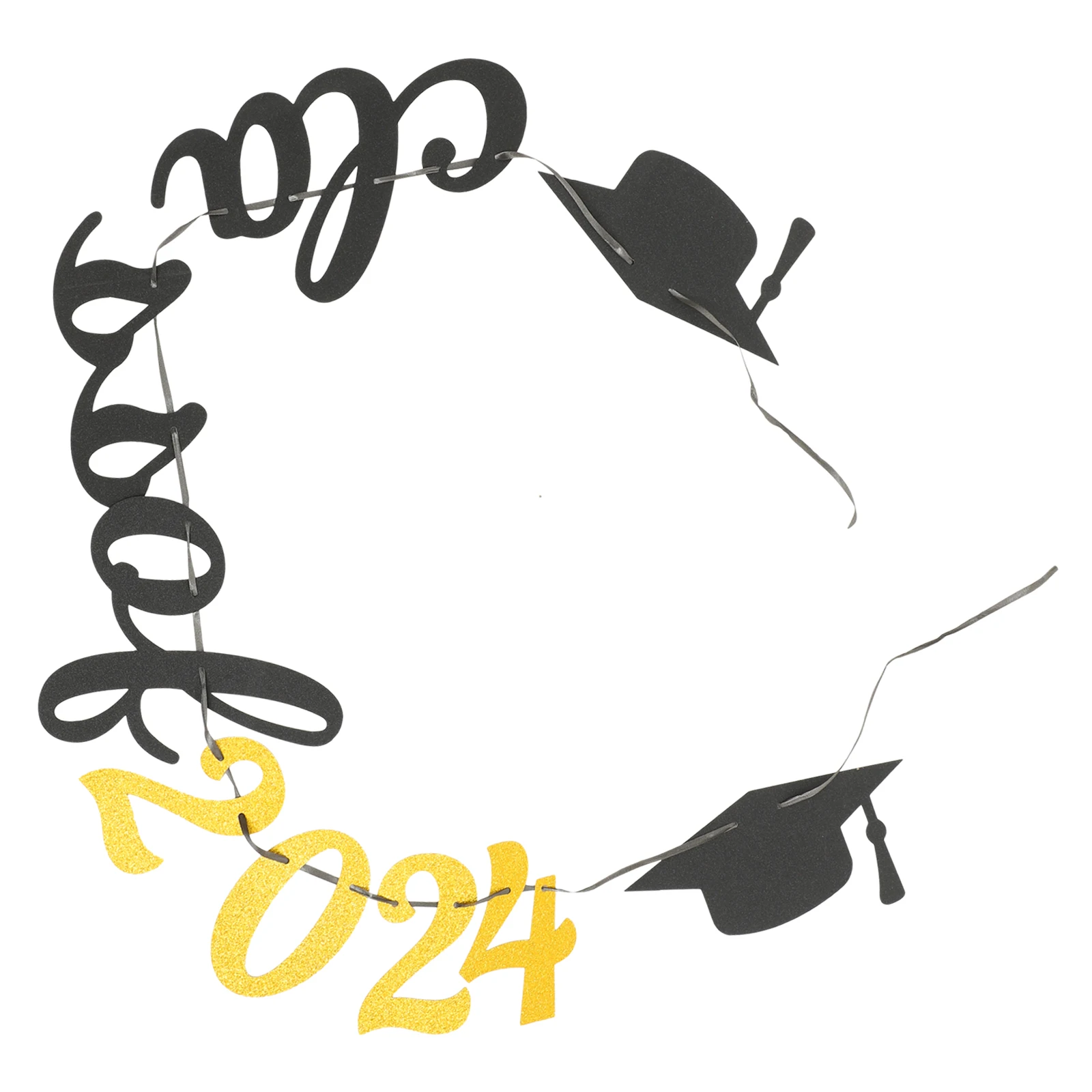 

of 2024 Graduation Banner Party Decoration Photo Prop Hanging Ornament Reusable Indoor Outdoor Use
