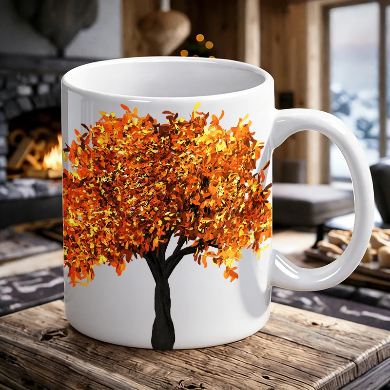 

Creative Maple Leaf Tree Ceramic Cup, Coffee Cup, Milk Cup, Office Tea Cup, Drinking Cup, Fade-Resistant, Gift for Friends