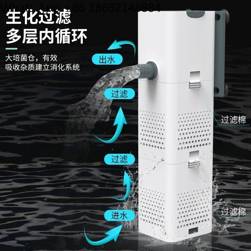 Fish Tank Filter for Small Oxygen Generator with Circulating Built-in Water Pump Water Purification and Oxygenation
