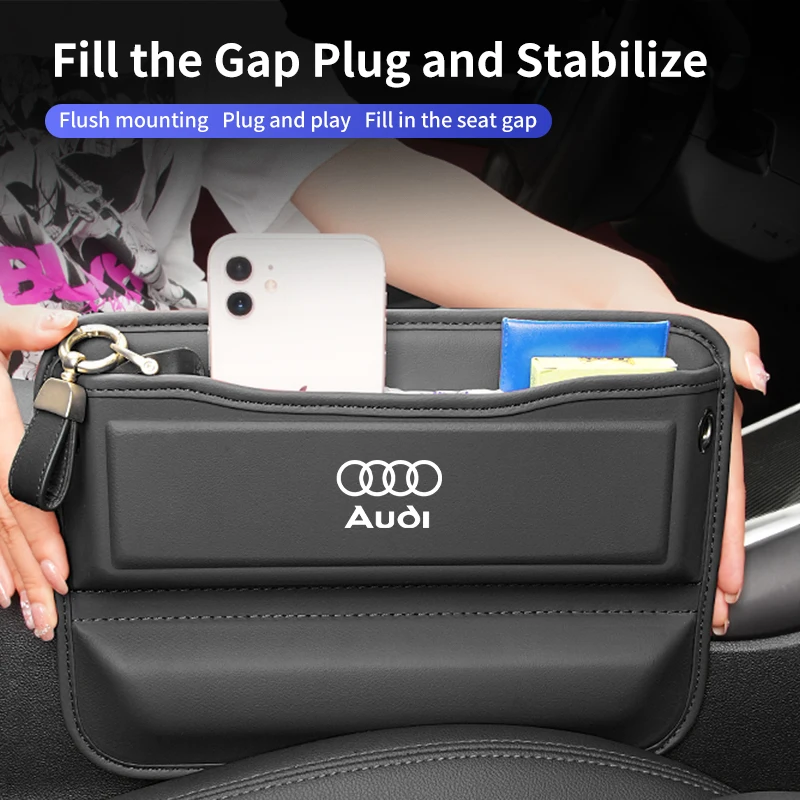 Car Seam Storage Box Crevice Organizer Bag Gap Filler For Audi A5 A6 A7 A8 Q2 Q3 Q5 QRS5 RS6 RS7 S7 S8 S5 S6 S7 QS5 RS S Line