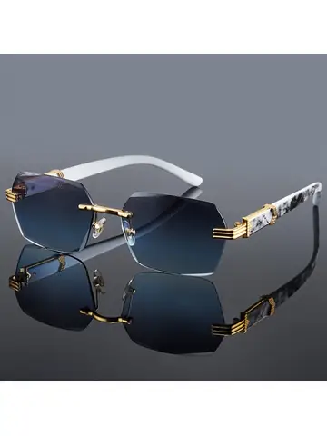 Mode Randloze Zonnebril Mannen Vrouwen Populare Frameloze Zonnebril Mannelijke Vrouwelijke Klassieke Kleine Vierkante Zomer Reizen Shades