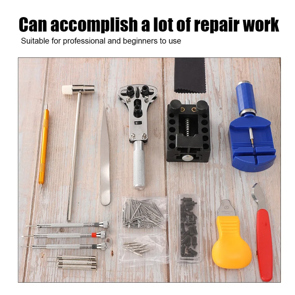 147 Pcs Multiple colors Watch Repair Kit Metal 20.7*10cm Battery Replacement Tool Strap Adjustment Tool Watch Battery Change