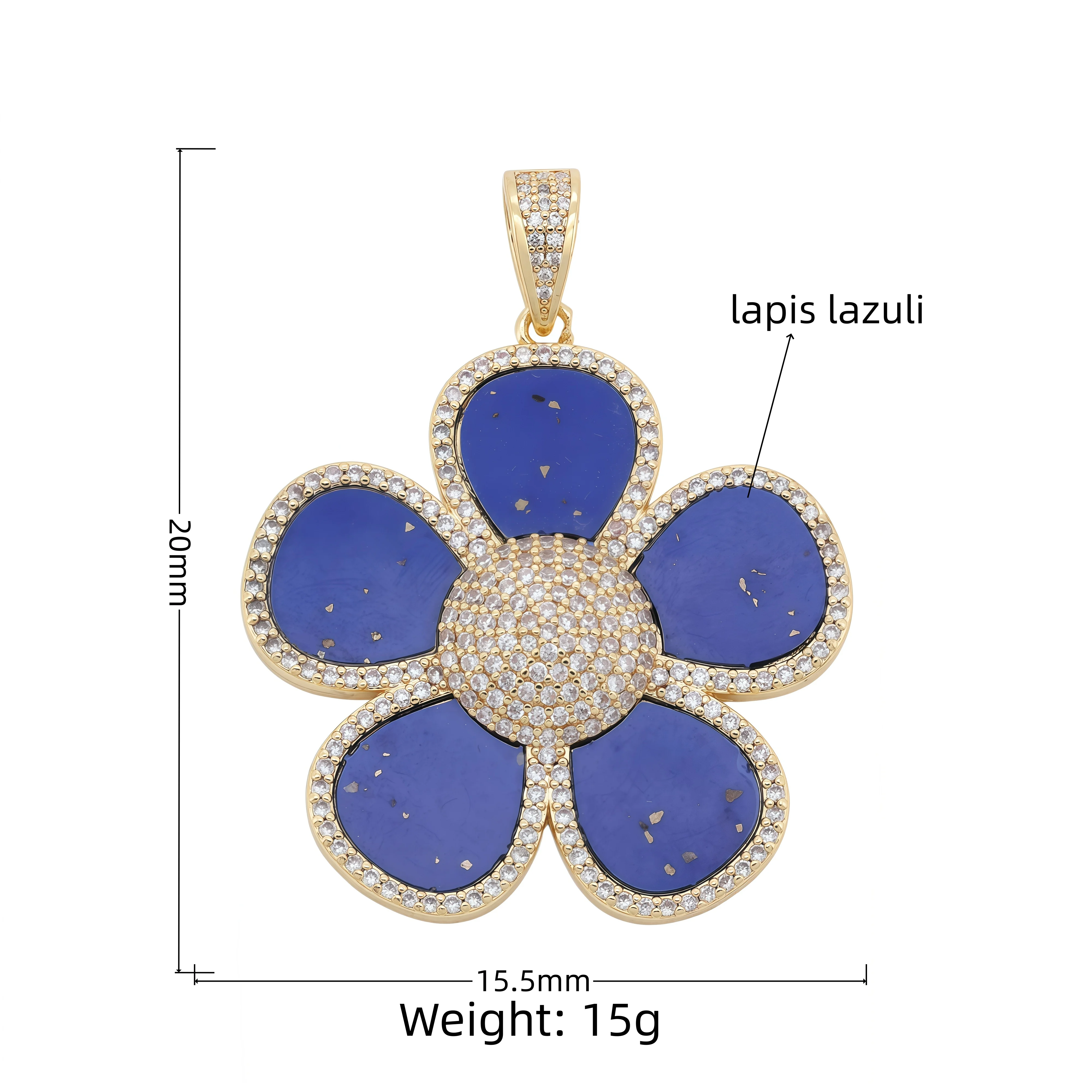 DIY necklace pendant European and American cross-border fashion flower necklace pendant copper inlaid natural shell - view 4