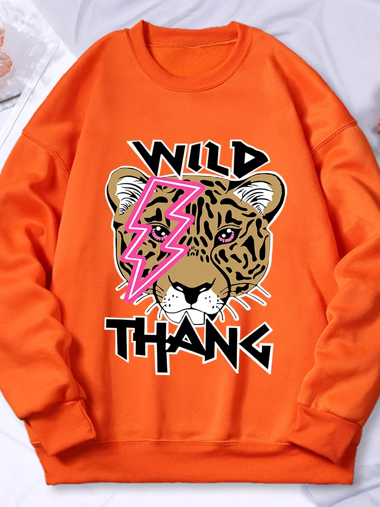 Wild Leopard Print Women\'S Sweatshirt Fashion Warm Fleece Hoody Casual Loose Comfortable Hoodies Autumn Oversized Clothes Female