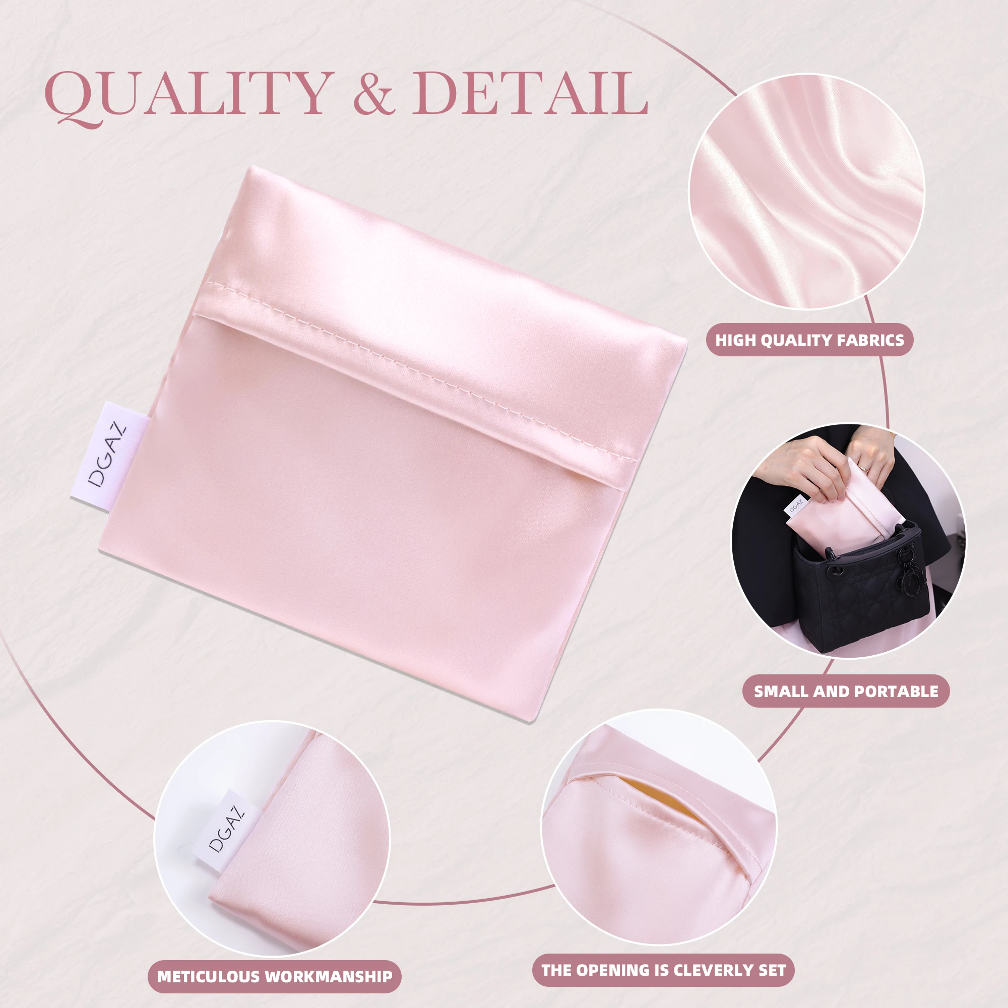 DGAZ Silk Sanitary Napkin Storage Period Bag for Teen Aged Girls,Panty Liners