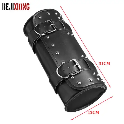 Bolsas universales, bolsa de herramientas negra para motocicleta, horquilla delantera, manillar, alforja, rollo de barril, accesorios de almacenamiento de barril trasero de carreras