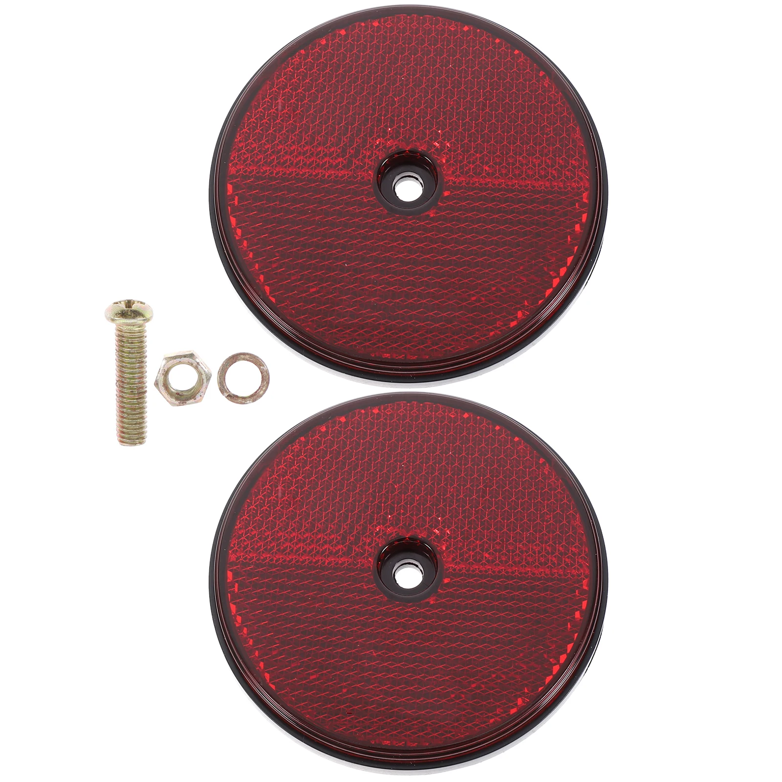 

2pcs Red Round Reflectors for Trailer High Reflectivity Night Safety Warning Mailbox Post Car Driveway Light Reflective Plastic