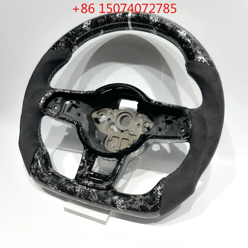 Silver Forged Carbon Fiber Sport Steering Wheel For  Golf MK5 MK6 MK7 R GTI GTS GTD Interior Upgrade Parts