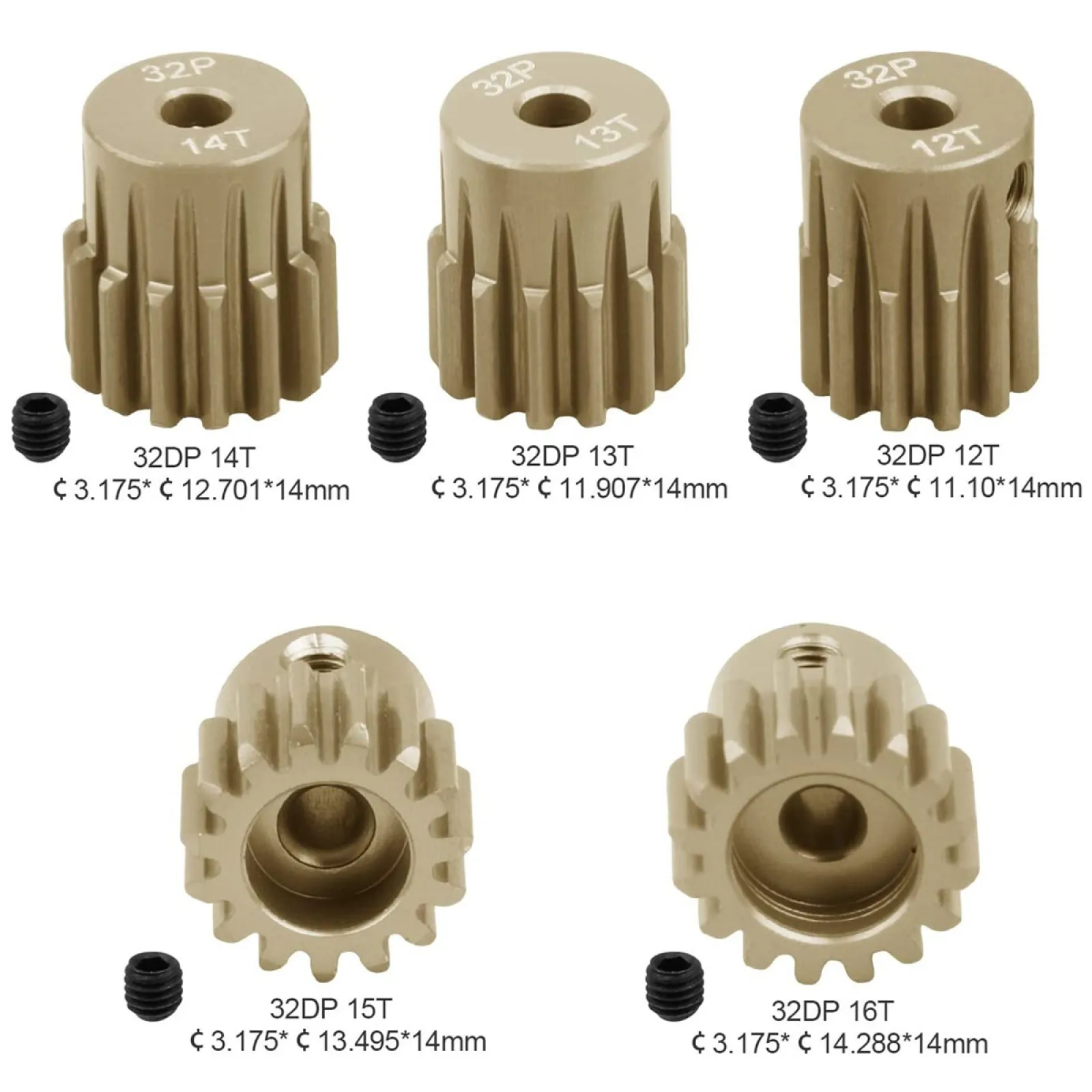 مقاومة للاهتراء 12T-16T/16T-20T اختياري جودة عالية الألومنيوم والعتاد المسمار ث/وجع ل 1/10 RC سيارة نحى فرش السيارات