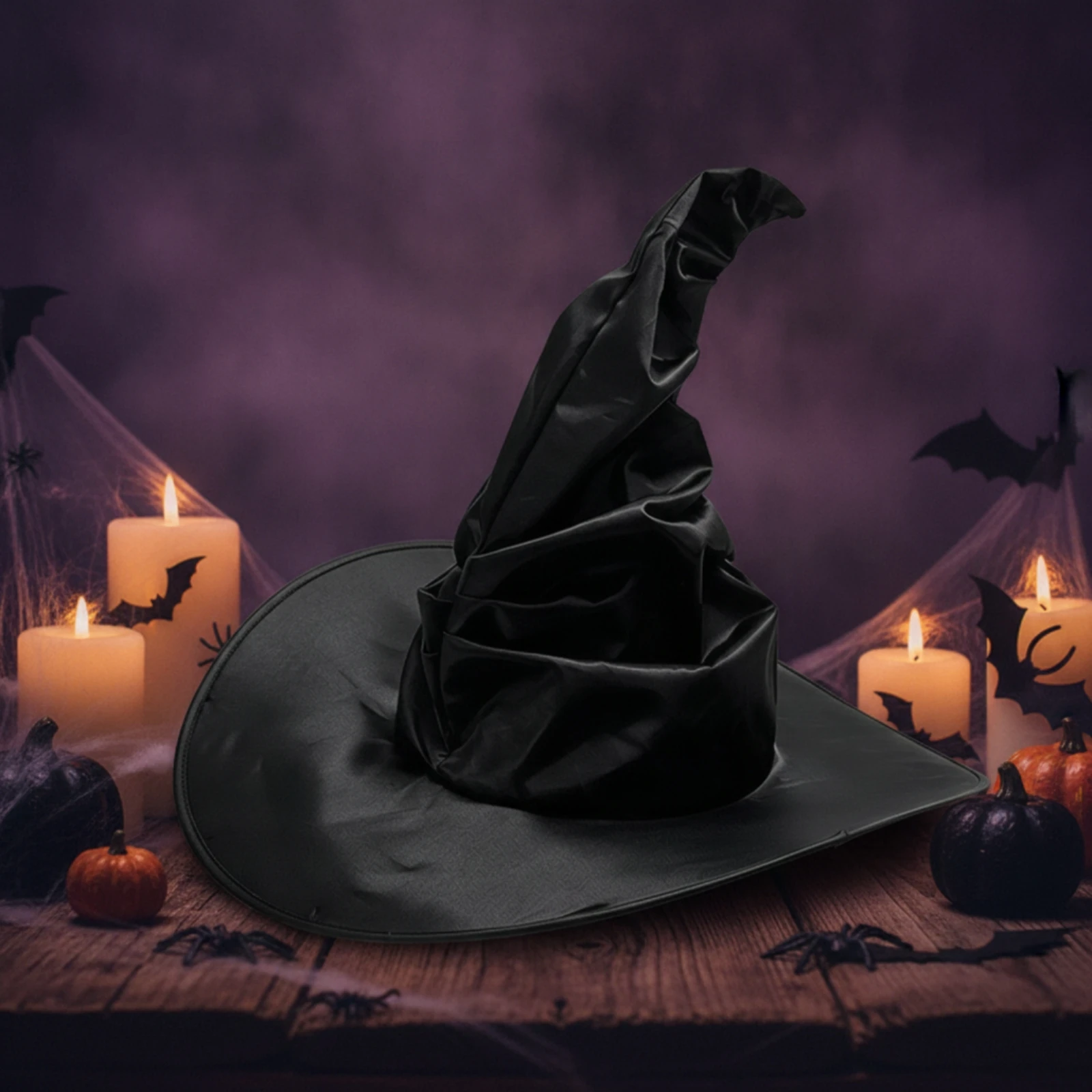 Witch Hat with Pointed Crown Plain Witch Hat with Wide Brim Fashionable Comfortable for Halloween, Cosplay