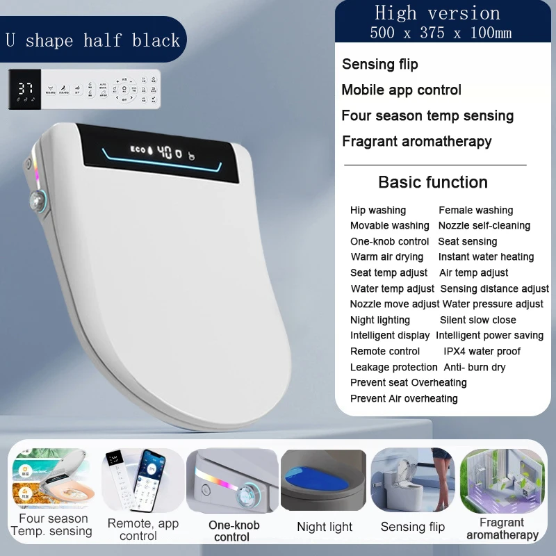 WETIPS Auto Flip Toilets Electric Bidet Toilet Japonais Heat Cleaner WC Lid Intelligent Mobile APP Japanese Smart Toilet Seat