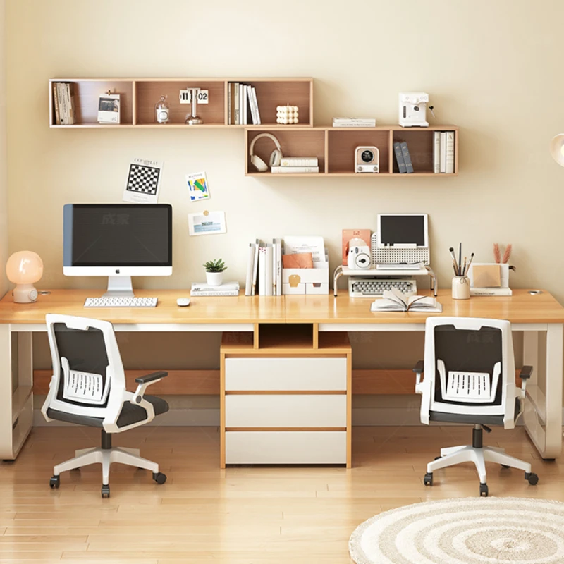 Student Simplicity Office Desk Modern Double Person Household Combination Office Desk Write Desktop Escritorios Furniture QF50OD