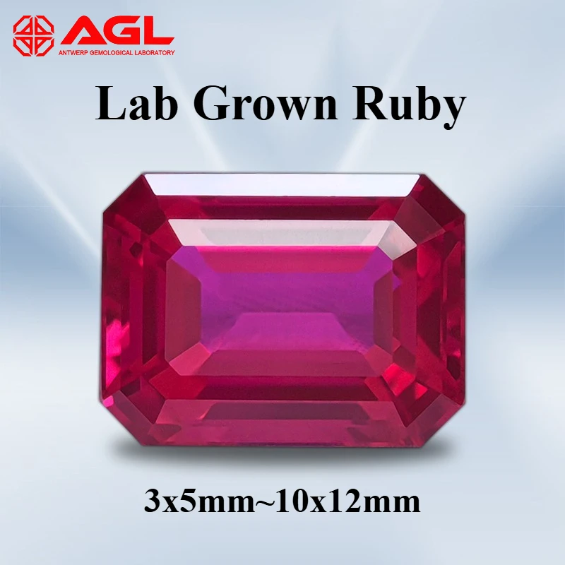 

Lab Grown Ruby for Jewelry Making Lab Created Ruby for Rings Earrings Charms DIY Craft Synthetic Ruby Gemstone Emerald Cut