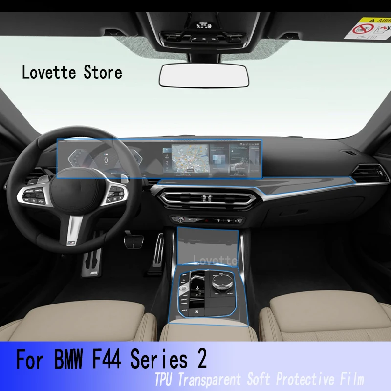 

For BMW F44 Series 2（2023）Car Interior Center Console Transparent TPU Protective Anti-scratch Repair Film Refit