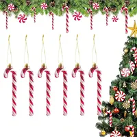6/12/18 Pcs Candy Cane Christmas Decorations, holiday party supplies for Christmas tree decoration