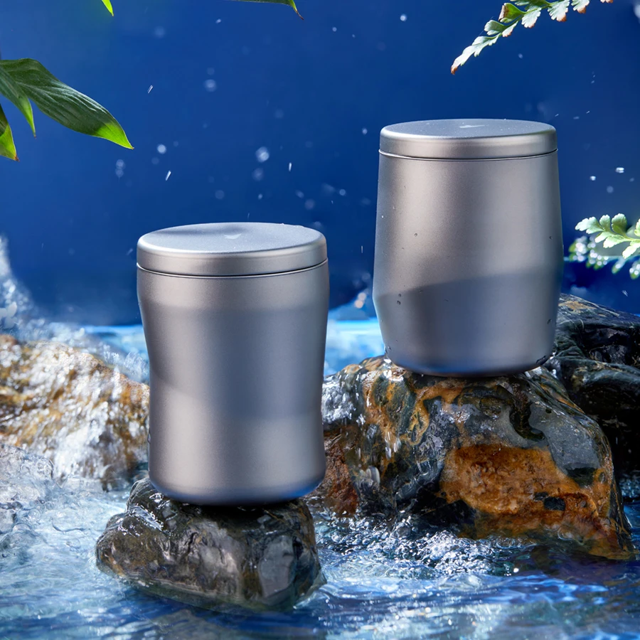 Keith Pure Titanium Double Layer Water Cup Coffee Tea Drinking Cup Outdoor Camping Water Mug Creative Star Trace Cup