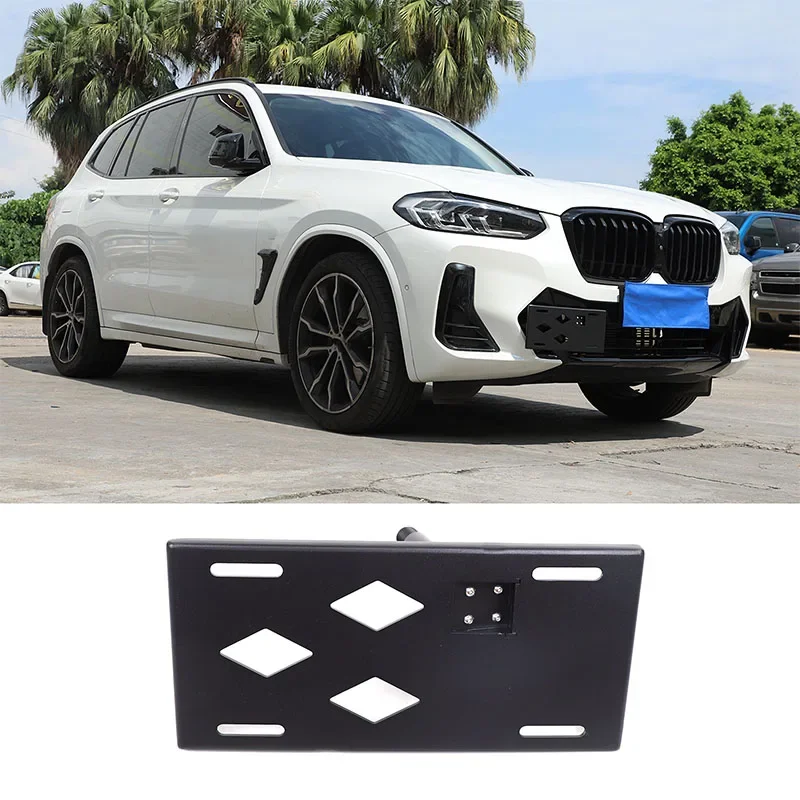 

For BMW X3 G01 2022+ Car Front License Plate Side Mounted License Plate Holder Aluminum Alloy Auto Accessories