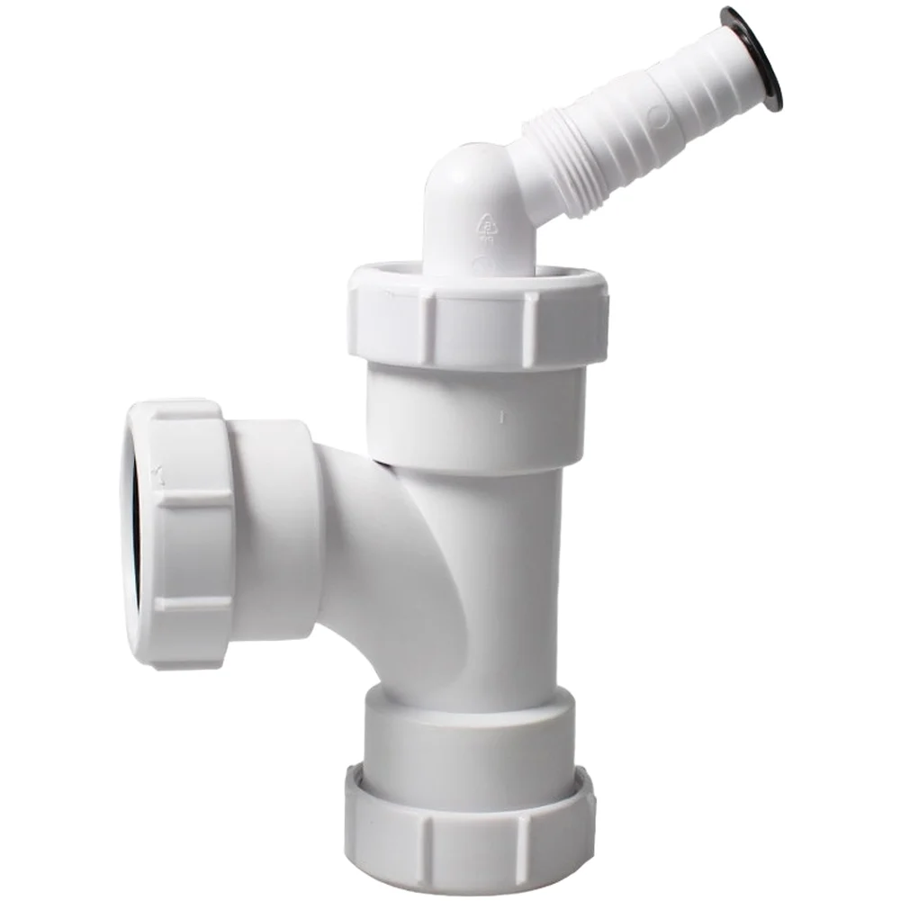 PVC Tee Fitting 40mm Diameter for Drainage Pipe Connection and Extension with Compression Gasket Seal and Stable Nut Fastening