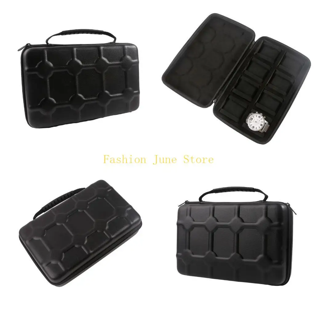 N5KA 8 Slots Watch Box for Men Fathers Day Gift Mens Watch PU/Oxford Watches Display Cases Shockproof Storage Boxes