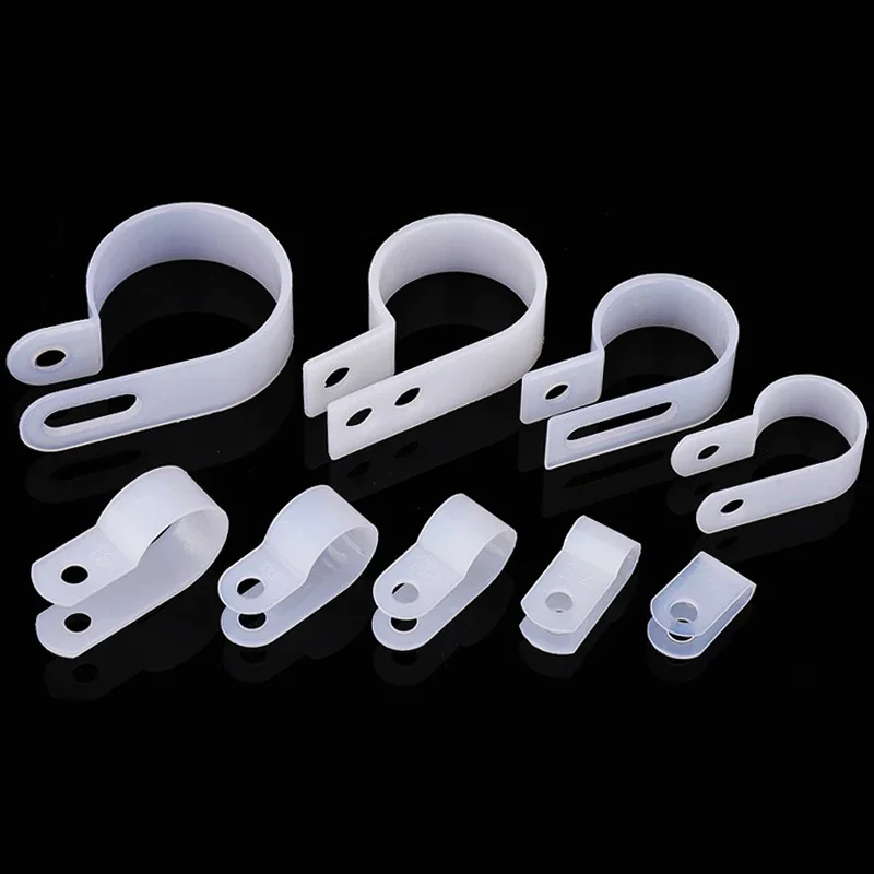 PA66 Nylon Wire Fixing Clip R-type Wire Clip U-type Wire Card UC Wire Buckle Wall Cable Management Wiring Routing Fixing Button