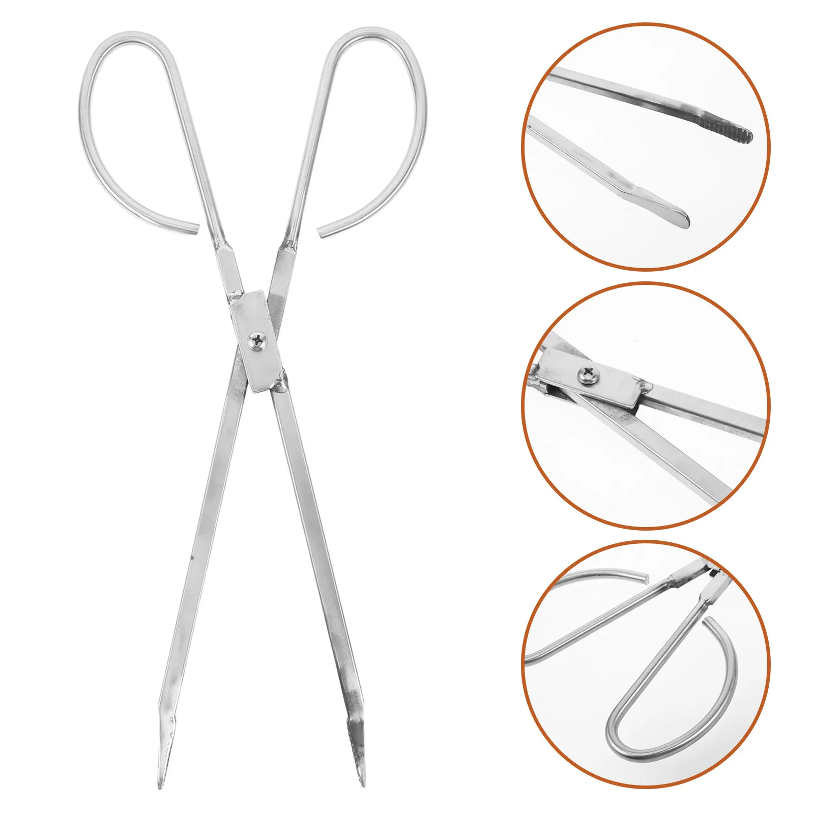36Cm 14 Inch Stainless Steel Fire Tongs Log Claw Grabber for Fireplace Bbq Campfire Pit Ash Tool Heavy Duty Grill Coal Rake