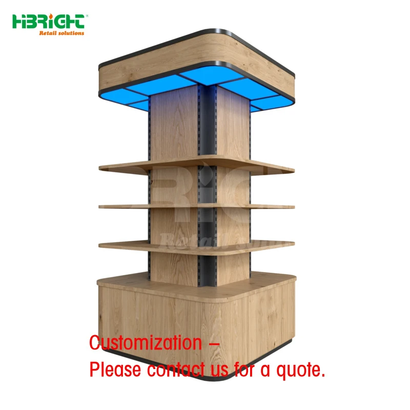 custom.Highbright Customized Round Column Shelf Supermarket Shelf Display Rack