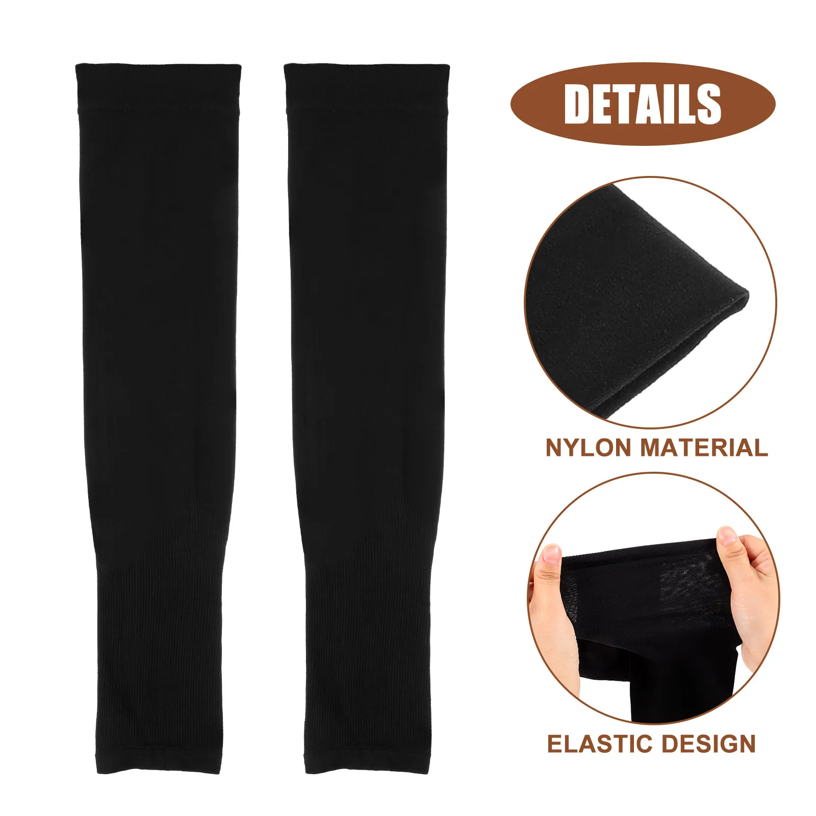 1Pair Sunblock Arm Sleeves Nylon Cooling Uv Protection Arm Sleeve Thumb Hole Cycling Running Sports Anti-Uv Outdoor Summer