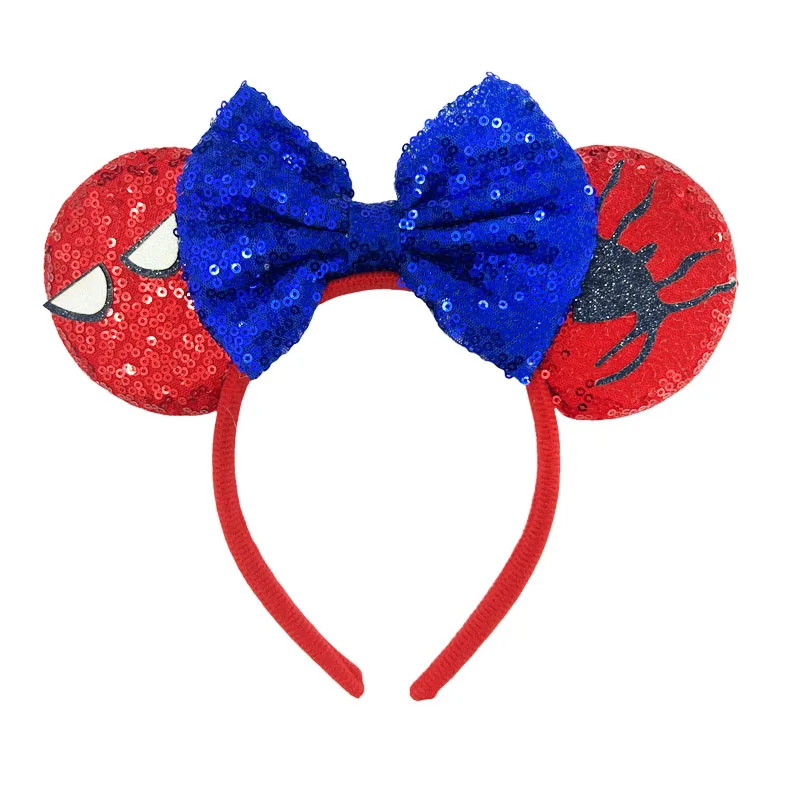 Mickey Mouse Ears Headband Beautiful Sequins Bow Hairband Women Birthday Gift Girls Kids Party Hair Accessorie