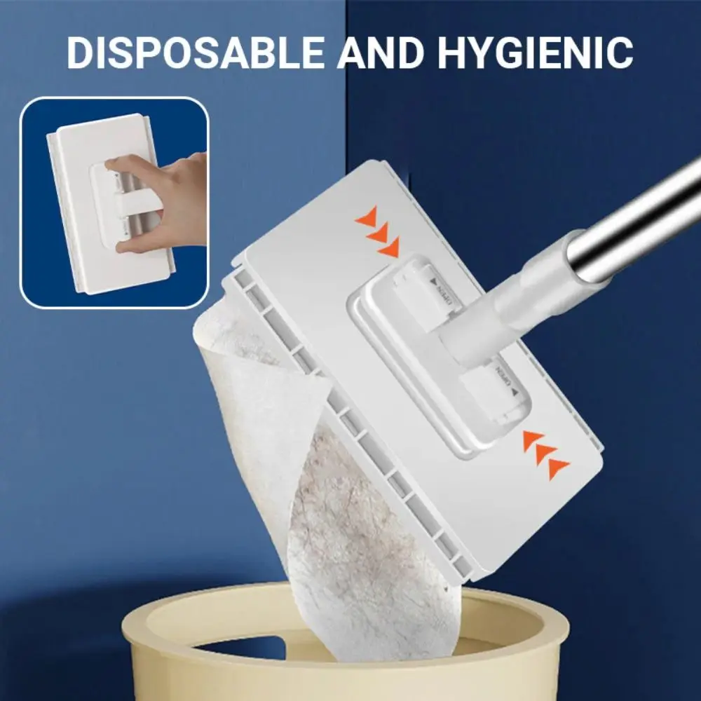 New Hands-free Mop with 3 Reusable Cloths 360° Rotating Head Clamping Automatic Mop Clip No-wash Mops Floor Cleaning