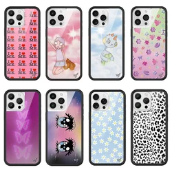 Wildflower 3D Love Heart Neon Butterfly Cartoon Phone Case for iPhone 17 16 15 14 13 12 Pro Max Plus Snow Leopard  WF Cover