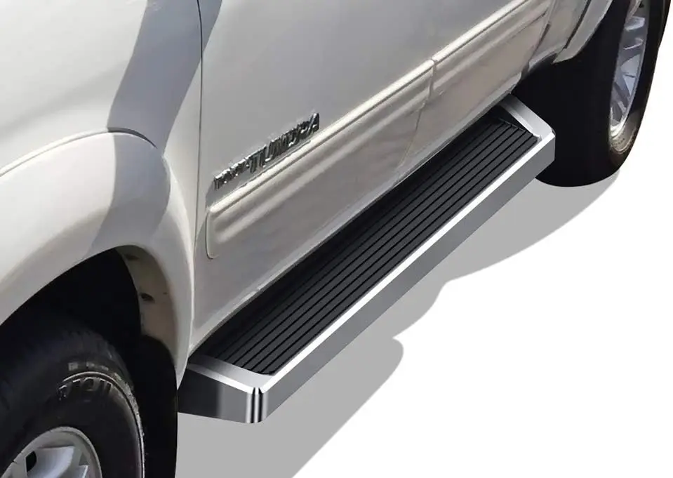 

Подносы для бега (боковые ступеньки Nerf Bars), совместимые с Toyota Tundra 2004-2006 гг., двойная кабина (серебристый стиль беговой доски)