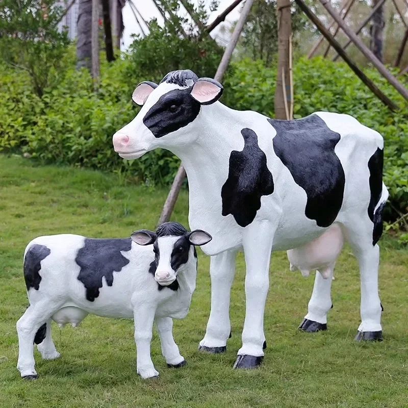 

Simulated Cow Sculpture Decoration Farm Children's Garden Ranch Lawn Landscape Decoration Decoration Large Animal Model