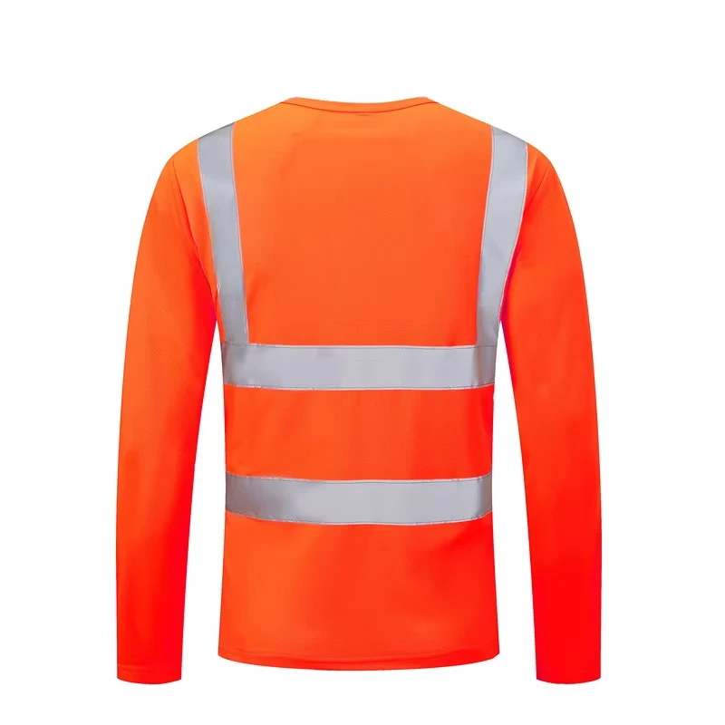 2026 Outdoor-Hemd Fluoreszierendes Hochsichtbares Sicherheits-Arbeitshemd Atmungsaktives Sommer-Arbeits-T-Shirt Reflektierende Weste Schnelltrocknend – Detail 14
