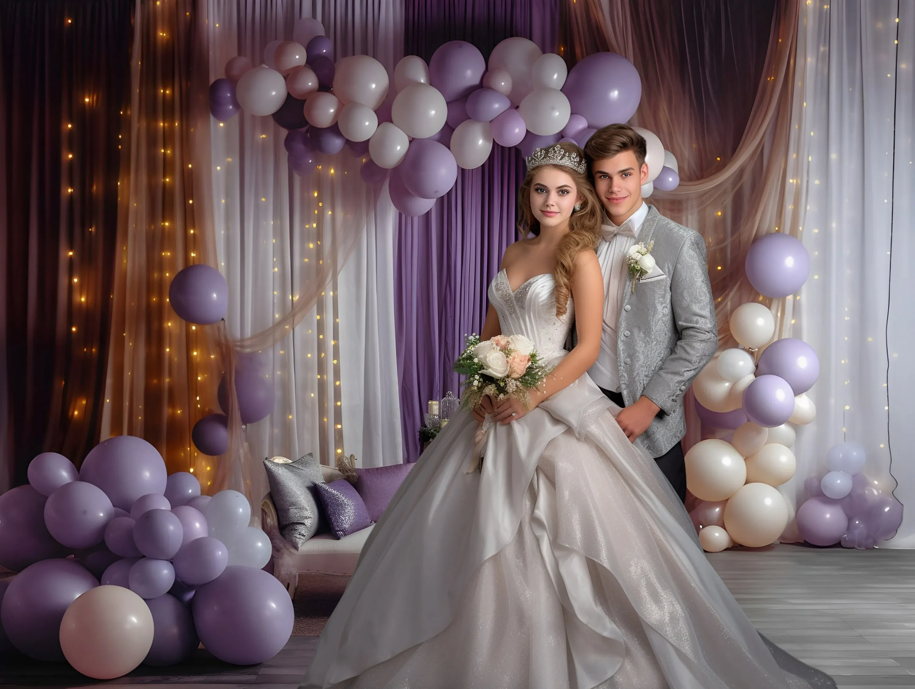 Mehofons Balon latar belakang fotografi dalam ruangan tirai dalam ruangan anak dewasa pesta ulang tahun dekorasi potret latar belakang Studio foto