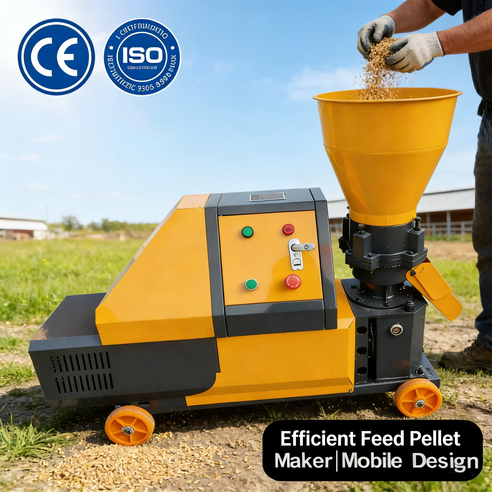 High-Efficiency 4.5kW Feed Pellet Processing Machine For Poultry/Livestock/Fish 90-180kg/h Capacity Customizable Pellet