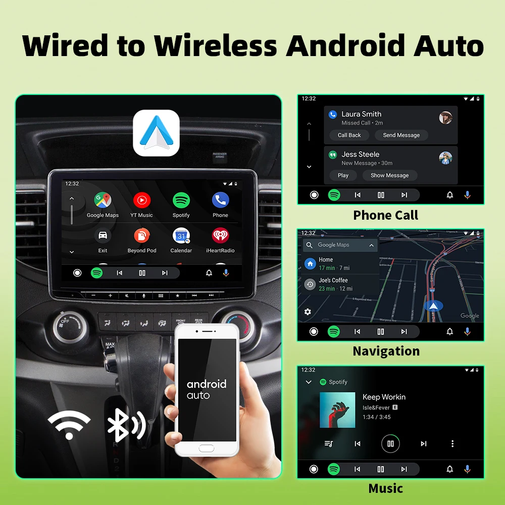 CarAIBOX New 2in1 Mini Wireless CarPlay & Wireless Android Auto Adapter Box For Car Radio with Wired CarPlay & Android auto