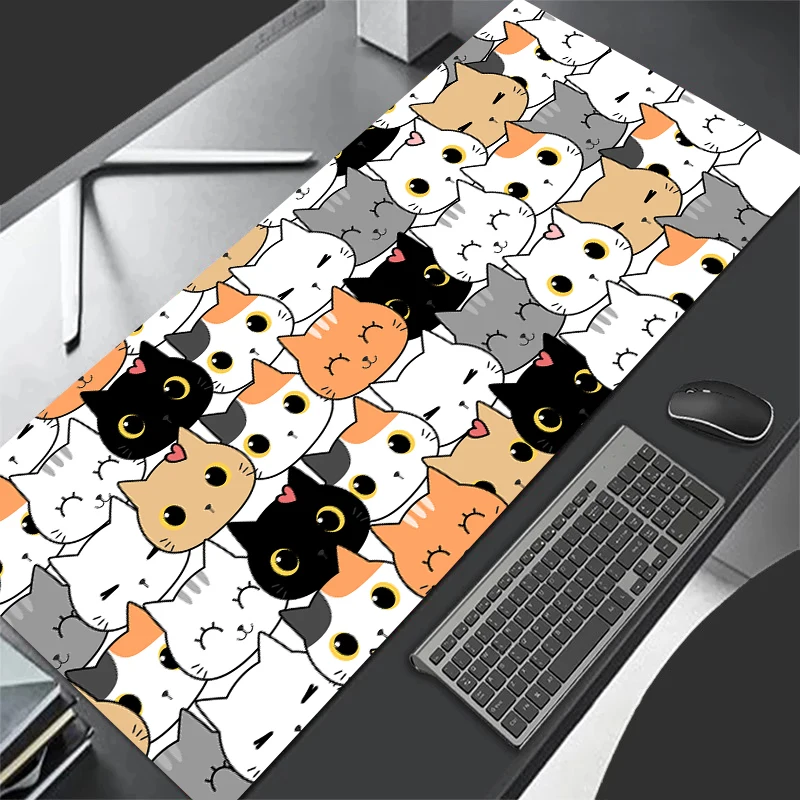 귀여운 고양이 마우스 패드, 귀여운 책상 패드, 노트북 카펫, 애니메이션 대형 마우스 패드, 사무실 게이머 컴퓨터 게임 액세서리, 키보드 매트