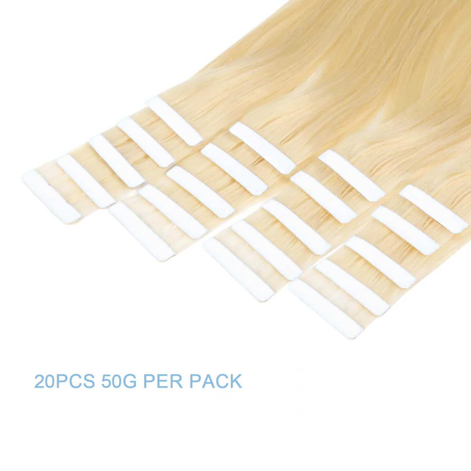 Extensiones de cabello humano 613 Remy brasileño, pelo liso y sedoso de 16 a 24 pulgadas, 100% rubio platino, 50G