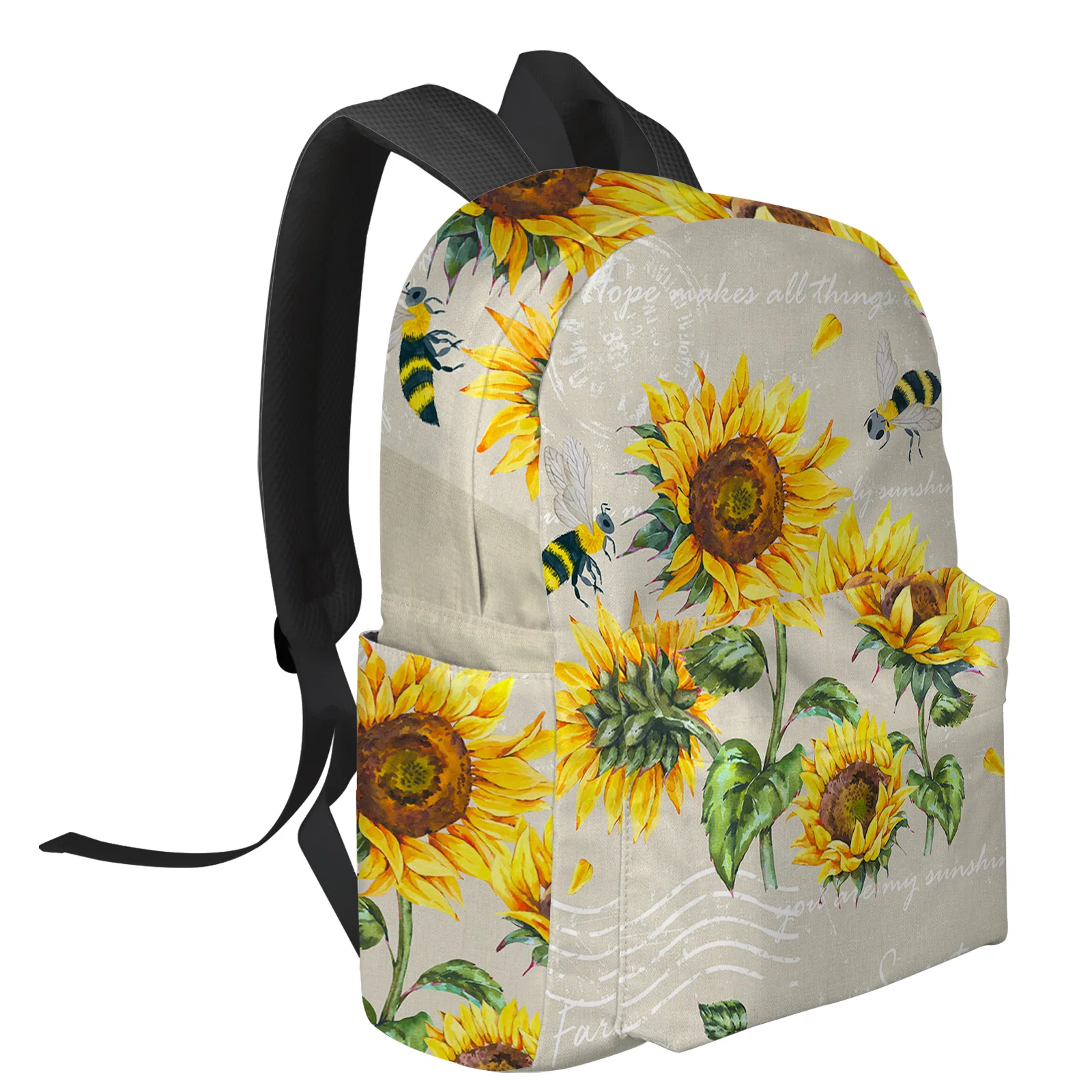 Farm Rustic Retro Flowers Sunflower Bee Backpacks Teenagers Student School Bags Laptop Backpack Men Women Female Travel Mochila