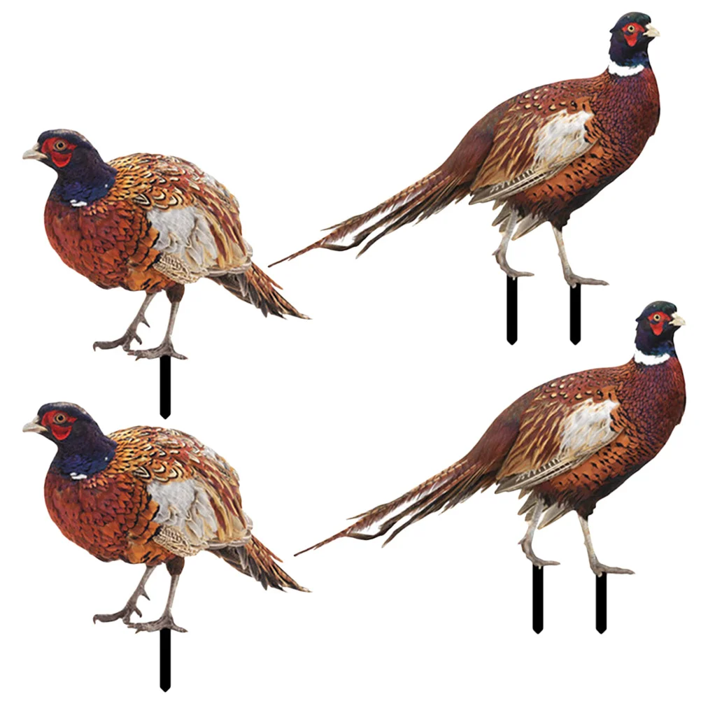 

2Sets Outdoor Garden Pheasant Stake Acrylic Yard Sign Realistic Chicken Lawn Ornament Decoration for Yard Garden