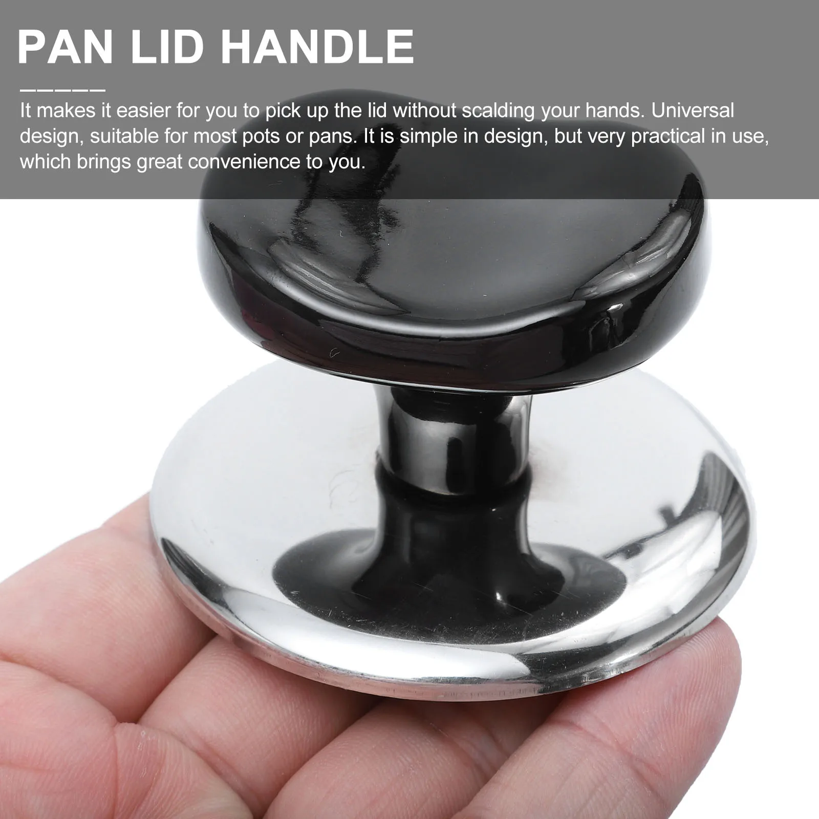 

2pcs Stainless Steel Pot Lid Knob Universal Non-Slip Handle For Cookware Replacement Kitchen Utensil Frying Pan Soup Pot