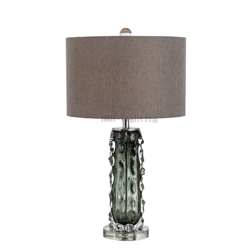 Modern simple glazed light luxury glass table lamp designer model room