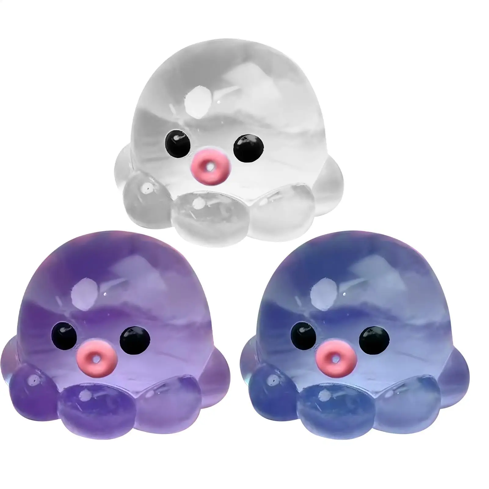 Polvo squeeze brinquedo de borracha transparente polvo mão relaxar brinquedo caseiro bolha penteado jogo para crianças adultos pitada brinquedo