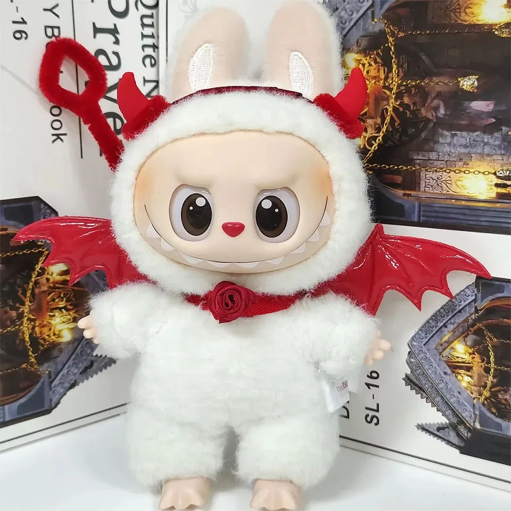 For Labubu Doll Clothes V1 V2 V3 Plush Idol Doll Angel Wings Series Decoration DIY Toy Sitting Party Fans Gift with Angel Wings