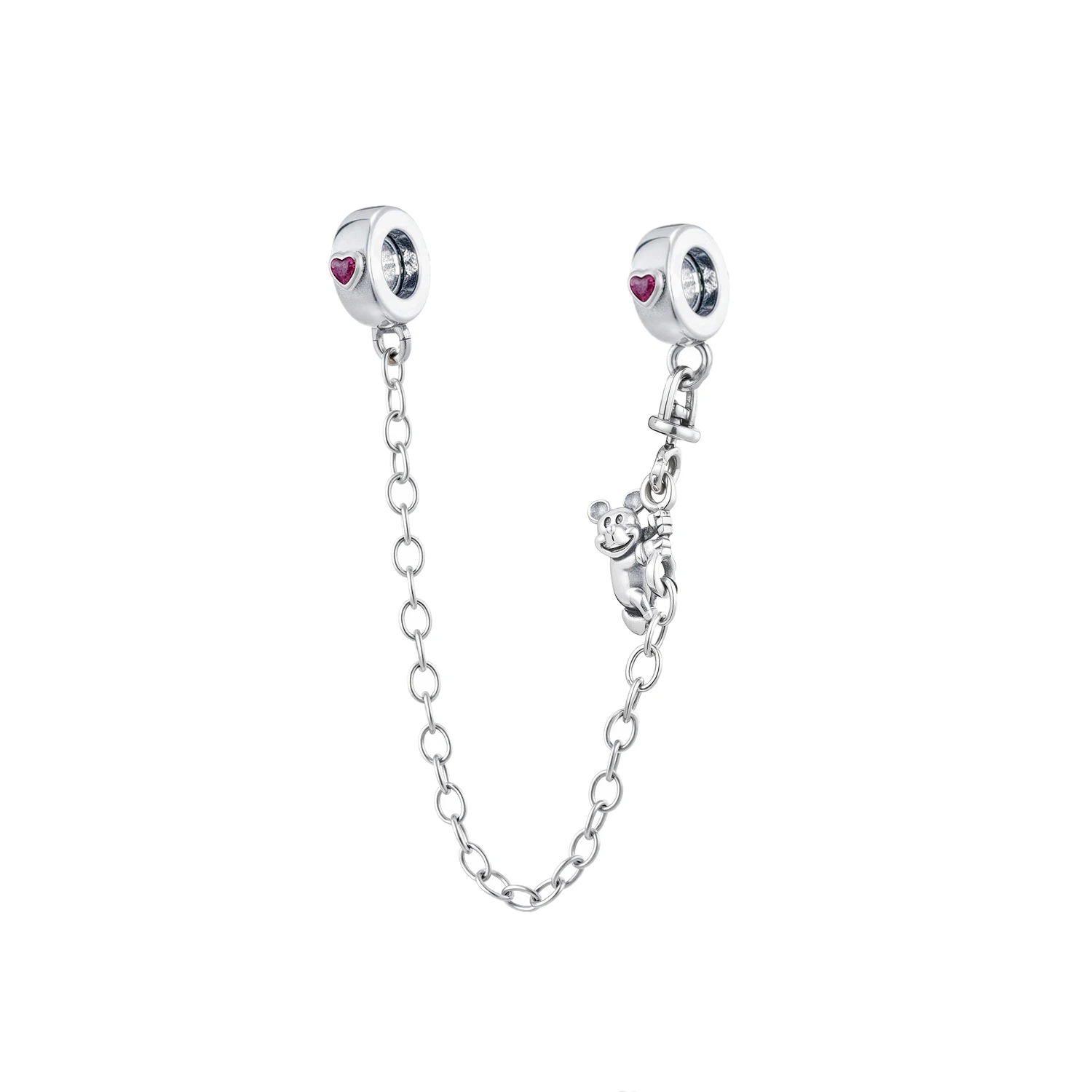 Hot Sale 925 Silver Safety Chain Charm,For Original European Bracelets,DIY Jewelry Accessory,Snake Chain Compatible Safety Beads