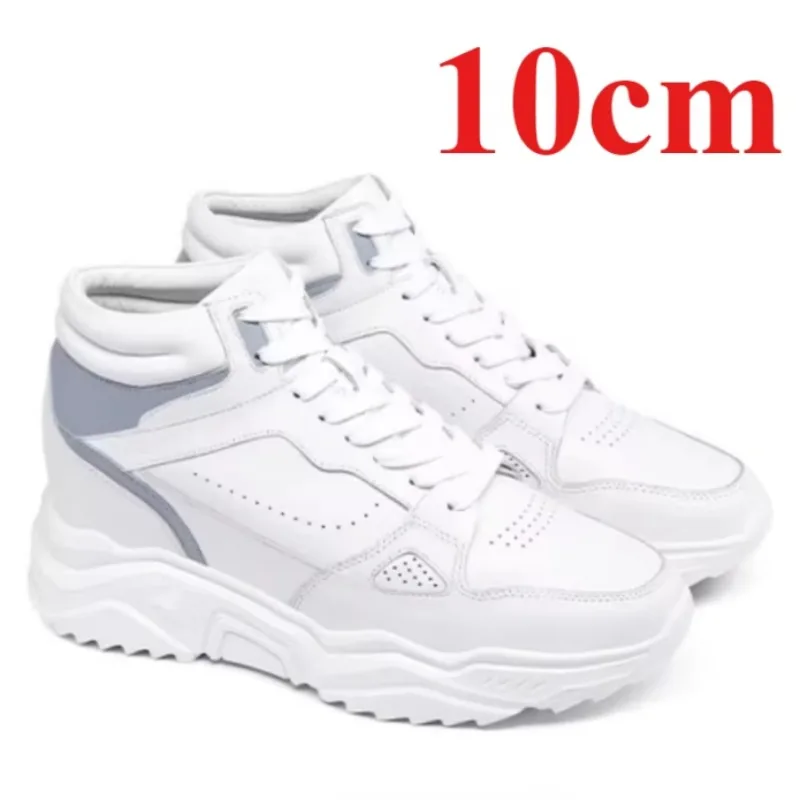 Invisible Height-increasing Shoes for Men's 10cm Elevator Shoes Genuine Leather Breathable Thick Platform Fashiona Leisure Shoes