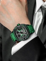 TSAR BOMBA Automatic Watch for Men Square Carbon Fiber Mechanical wristwatch Waterproof Clock Mens Gift photo 6