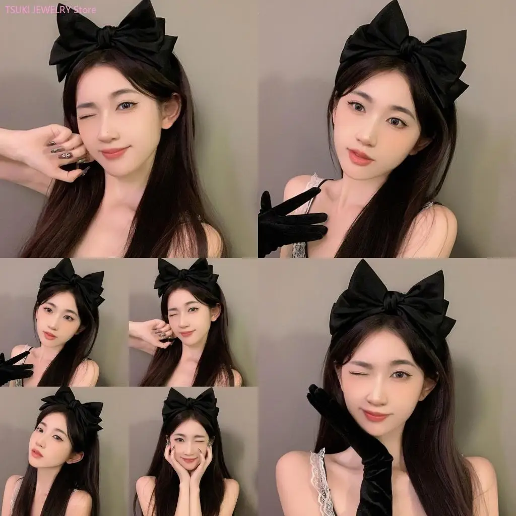 

62KE Spring Sweet Headbands Oversized Bowknot Headband Ladies Headband