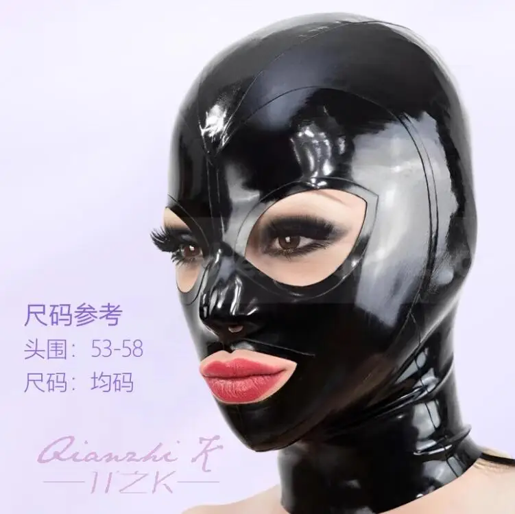 Cosplay Full Enclosed Latex Hood Fetish Breathing Control Suffocate Mask Rubber Vaccum Mask For Halloween Party