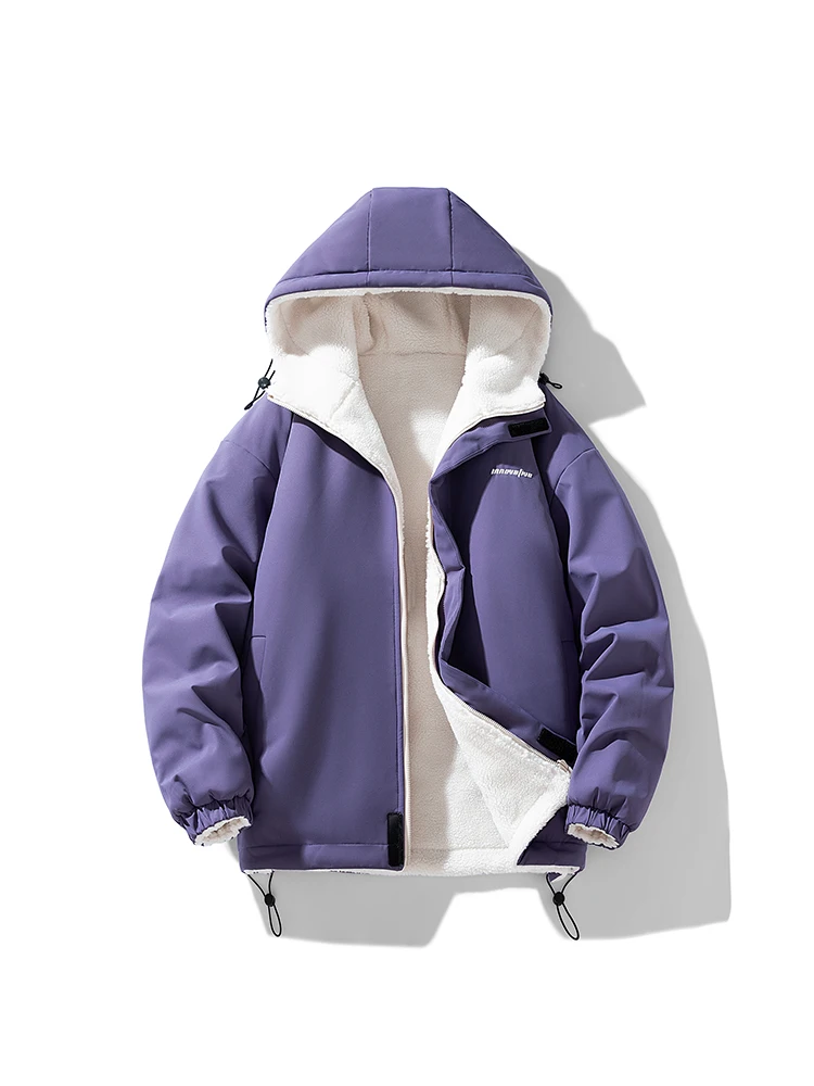 

Trendy Lamb Velvet Cotton Jaet Men's Thi Winter New Sle Warm Casual Outerwear Loose Fit Polyester Youth Faion